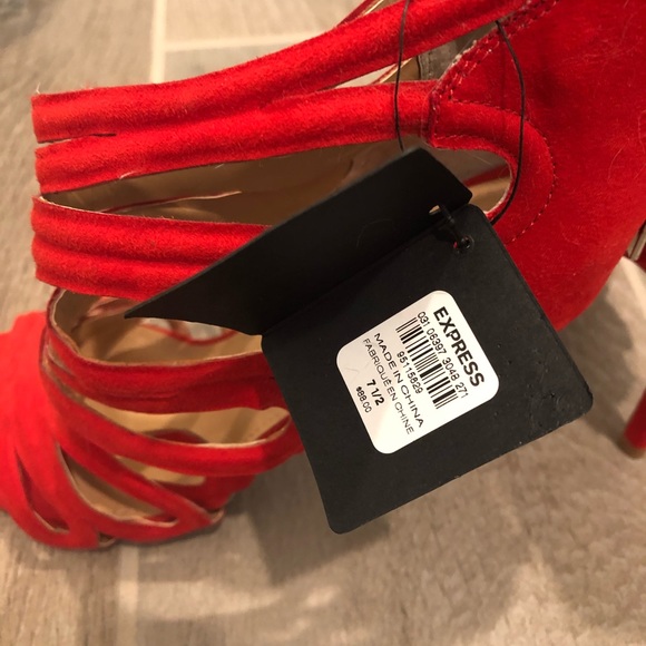 Express red strappy heels NWT - Picture 5 of 5